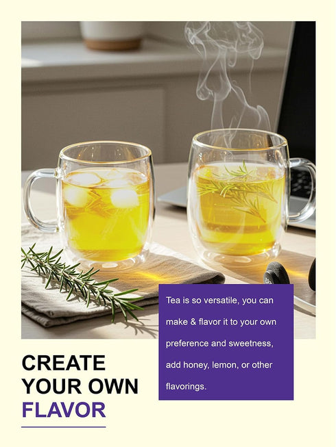 100 Count, TeeLux Rosemary Tea Bags Natural Premium Rosemary Leaves Tea, Smooth & Aromatic, Caffeine Free