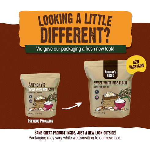 3 lb, Anthony's Sweet White Rice Flour, Glutinous Rice Flour, Gluten Free, Non GMO, Product of the USA