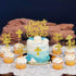 JeVenis 25 PCS Glittery Gold Bless this Child Cross & Cake Toppers for Baptism Decorations