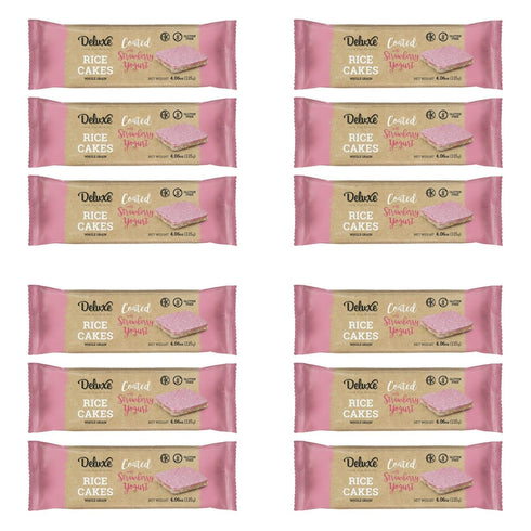 Deluxe & Bla Bla Thin and Crispy Strawberry Yogurt Chocolate Rice Cakes,