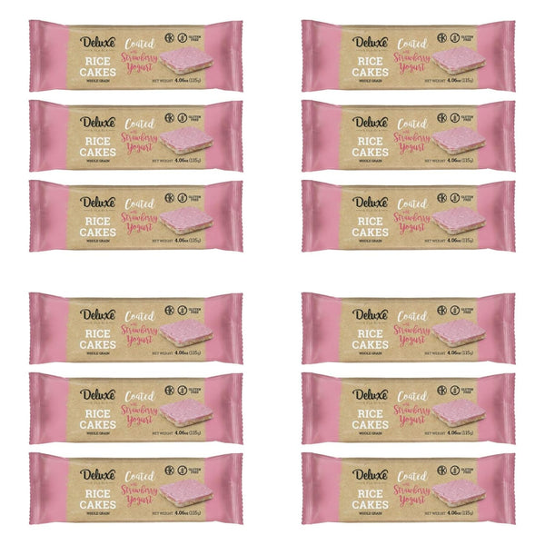 Deluxe & Bla Bla Thin and Crispy Strawberry Yogurt Chocolate Rice Cakes,