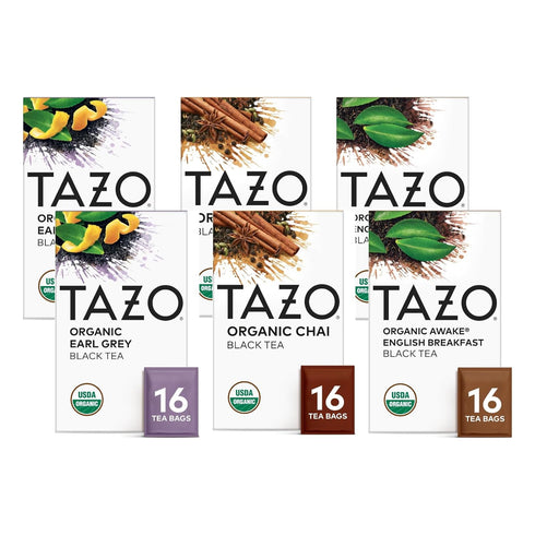 TAZO Tea Bags, Regenerative Organic: Chai Black Tea, Awake English Breakfast Black