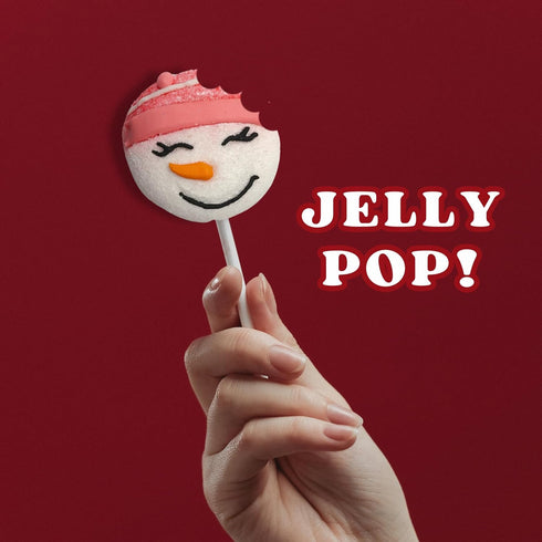Gummy (Pack 12) Sweetzo Snowman Jelly Lollipops, Individually Wrapped Christmas Candy, Holiday Stocking Stuffers