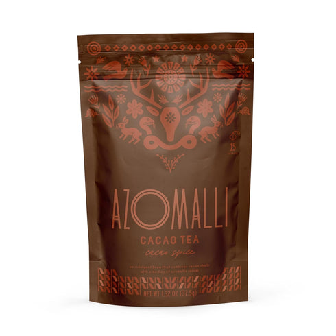 Azomalli Cacao Spice, Organic Cacao Shell Tea, Subtle Cacao Notes with Aromatic Herbs