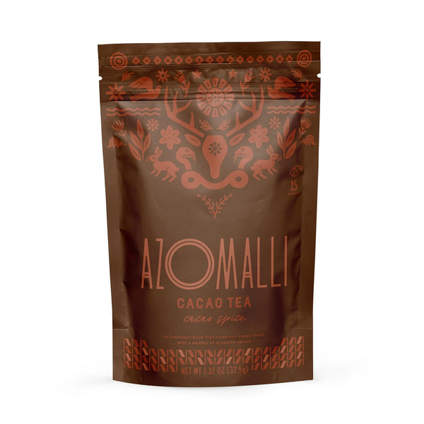 Azomalli Cacao Spice, Organic Cacao Shell Tea, Subtle Cacao Notes with Aromatic Herbs