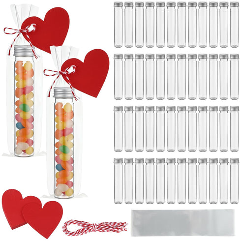 Yunsailing 48 Set Heart Candy Tubes 5.9 Inch Wedding Candy Container with