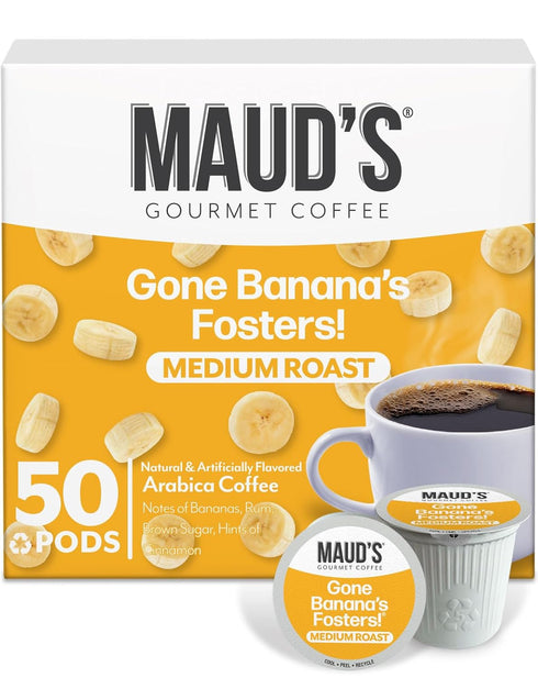 Maud's Banana Flavored Coffee Pods, 50 ct, Medium Roast Flavored Coffee in