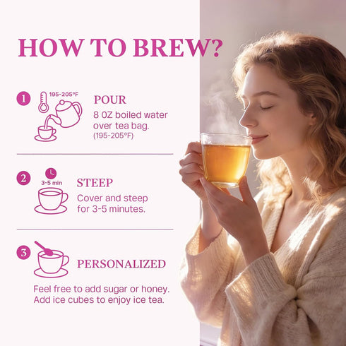 100% Free,15 Vital Tea Hormone Balance Tea for Women, Soothing Chamomile & Raspberry Leaf Tea for Menstrual Cycle, PMS