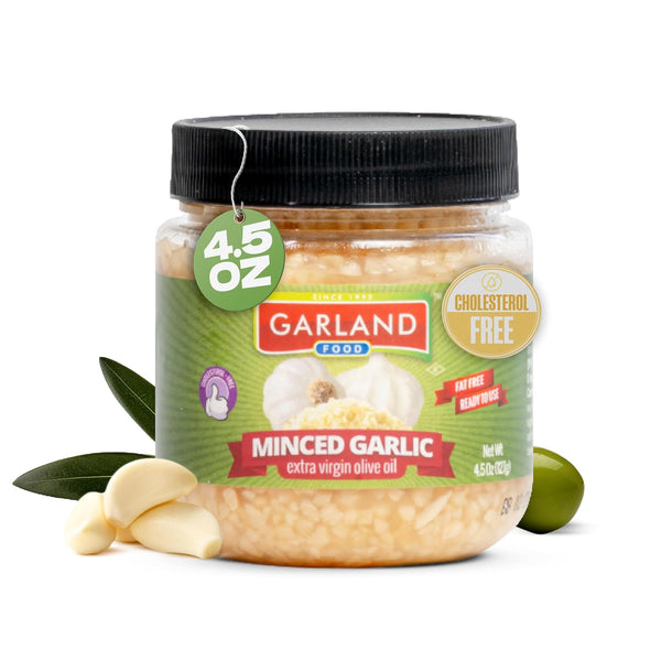 Garland Food Minced Garlic in Jar in Olive Oil 4.5 oz Made