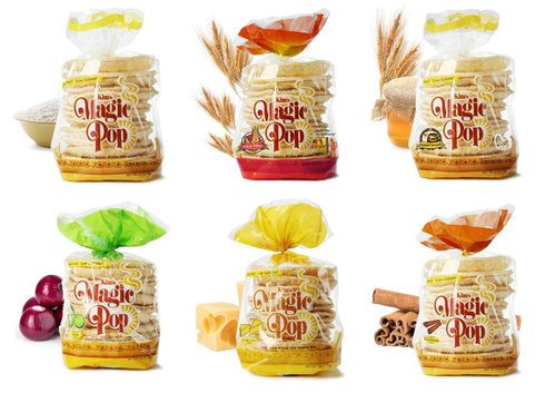 Kim's Magic pop , Small Combo Pack A, 6 Packs: Freshly Popped Grain Snack with