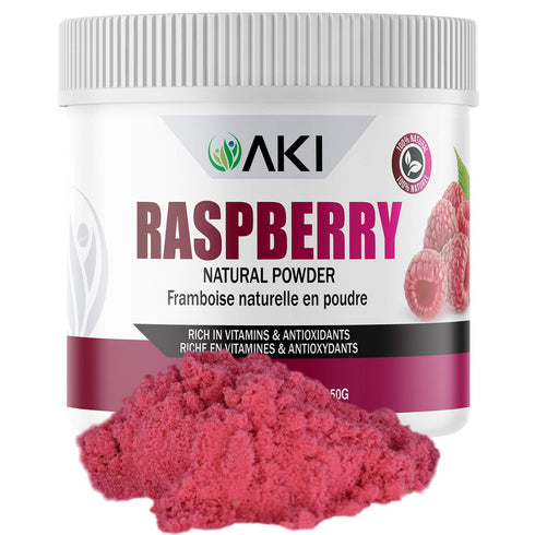 AKI Dried Sugar-Free Raspberry Powder, Ideal for Baking, Flavoring, Smoothies, Popsicles, 5.29oz/150g