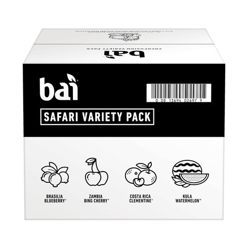 Pack, 18 oz 12 pack Bai Flavors Variety Antioxidant Infused Water Beverage, with Vitamin C and No Artificial