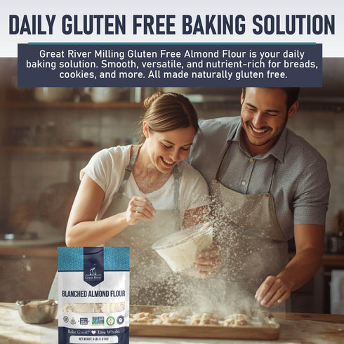 4 Lb Great River Milling Blanched Almond Flour | Finely Ground Gluten Free Baking Alternative | Made from Whole