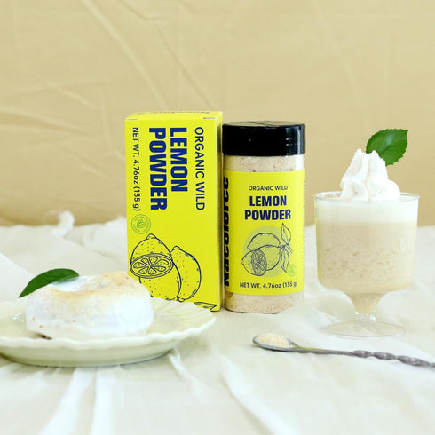 100% (4.76 oz, Organic Freeze-Dried Lemon Powder - Natural Citrus Food Coloring & Flavoring for Baking, Smoothies