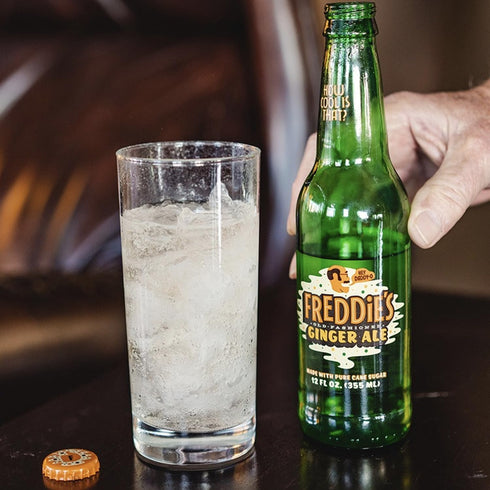 12oz 12 Pack Freddies Old Fashioned Soda - Root Beer Bottles - - Made with Natural Herbs, Oil of Birch and Imported