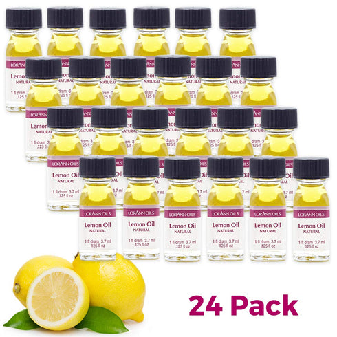 1 (.0125 oz 3.7ml 1 24 pack LorAnn Lemon Oil SS, Natural Flavor, dram fl - - teaspoon)