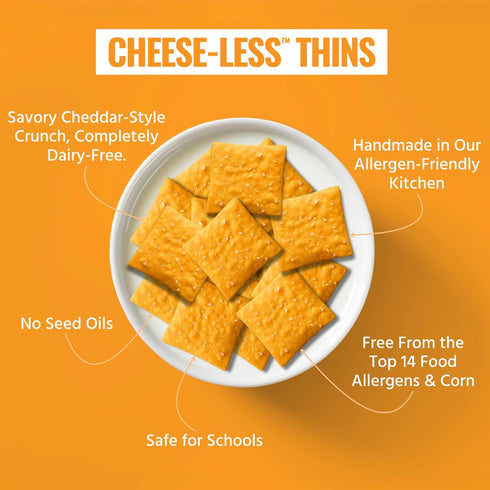 (Pack 6), 4 oz Every Body Eat Gluten Free Crackers, Cheese-Less Vegan Snacks, Dairy Free Cheddar Style Snack Crackers