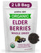 Organic Elderberries Dried Bulk | Whole European Elderberry Dried, Wildcrafted All Natural