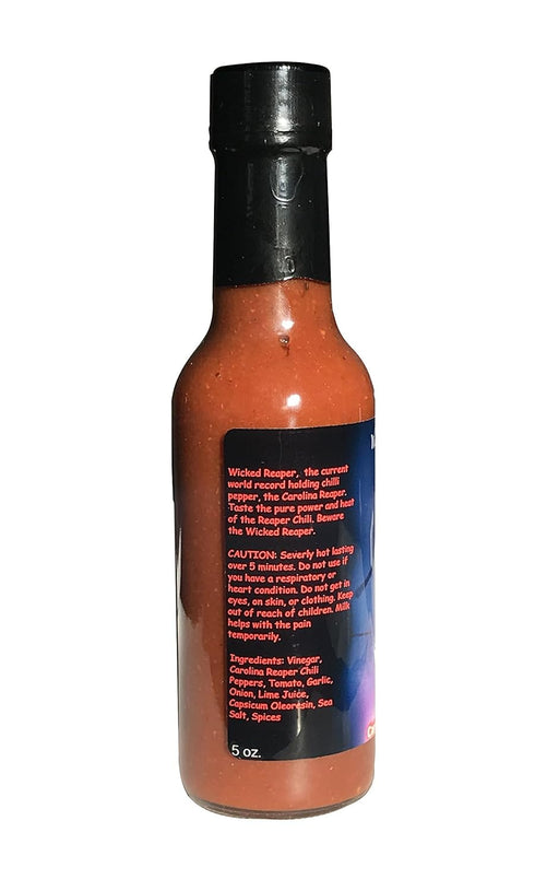 5 oz Wicked Reaper Carolina Reaper Hot Sauce, Extreme Heat
