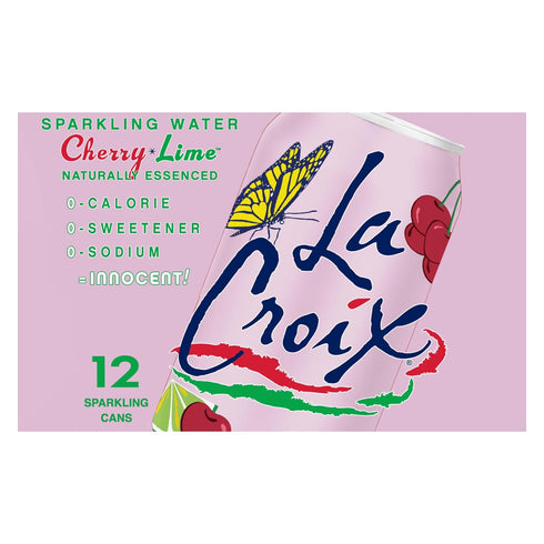 12 Oz, 12 Pack La Croix Water Sparkling Cherry Lime, Fl