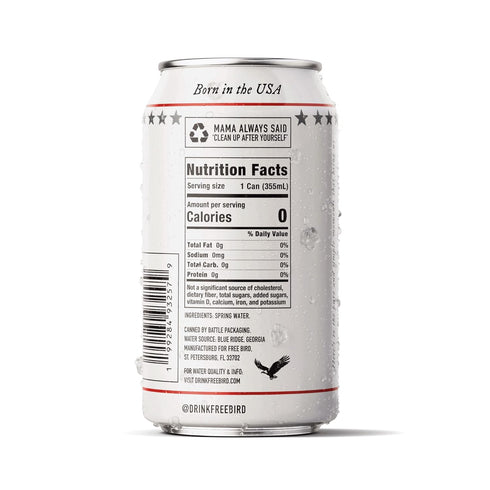 12 Pack, 12oz Free Bird Southern Still Spring Water - Cans, Zero Calories, Crisp & Clean Pure Georgia Blue Ridge