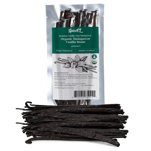 SPICEEL Organic Madagascar Vanilla Beans Grade A Vanilla Pods for Making Extract,