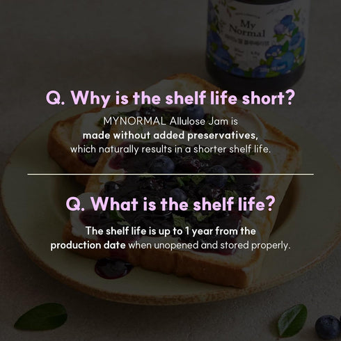 55% 4 (320g, 11.28 oz) My Normal No Sugar Blueberry Jam Diabetic-Friendly, Blueberry Fruit Jelly with Allulose, Keto