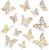 Ercadio 30 Pack 3D Butterfly Cake Toppers - Gold, Waterproof Mix Sizes, Cupcake Picks for Baby Shower, Party