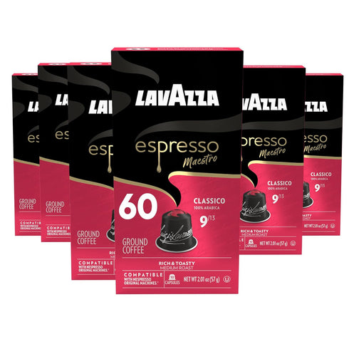 Lavazza Espresso Maestro Classico Aluminum Capsules Compatible with Nespresso* Original Machines, Medium