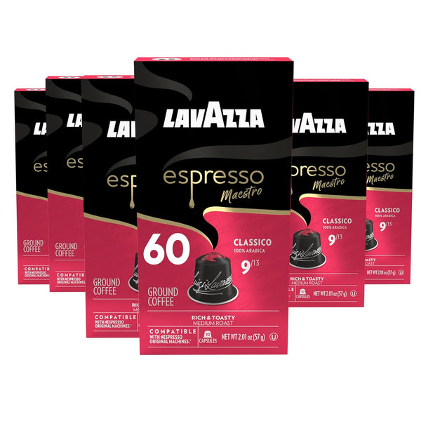 Lavazza Espresso Maestro Classico Aluminum Capsules Compatible with Nespresso* Original Machines, Medium