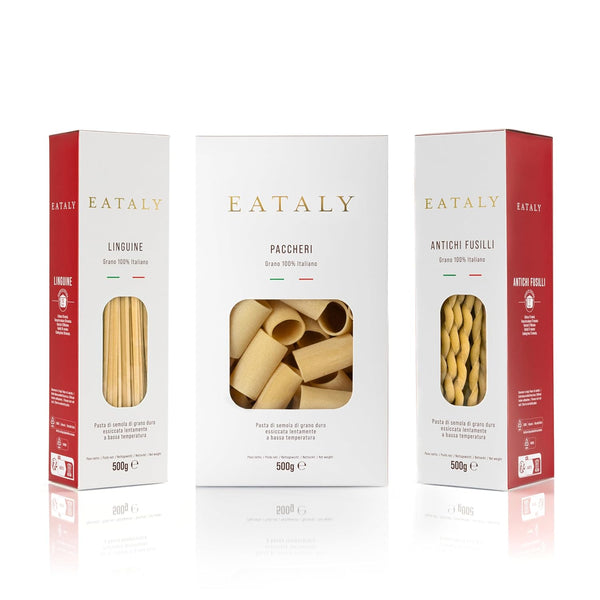 Eataly Pasta Gift Set Pasta Bundle Pack- Linguine, Antichi Fusilli & Paccheri,