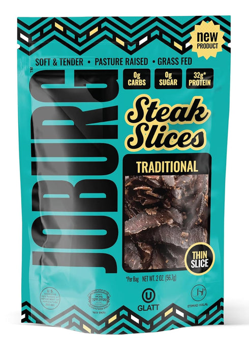 JOBURG TRADITIONAL FLAVOR Steak Slices Biltong Meat Snack Kosher Halal (2OZ, TRADITIONAL)
