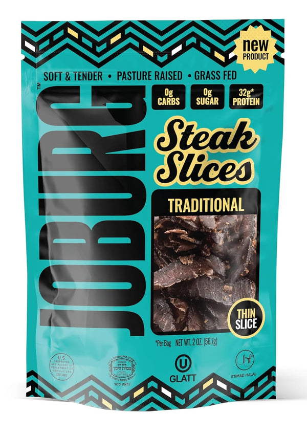 JOBURG TRADITIONAL FLAVOR Steak Slices Biltong Meat Snack Kosher Halal (2OZ, TRADITIONAL)