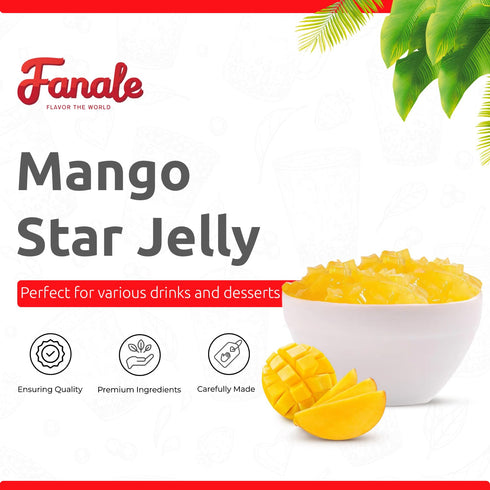 400g(Pack 1) Fanale Coconut Jelly Topping nata de coco for Bubble Tea | Mango Star Jelly Topping for Boba Tea