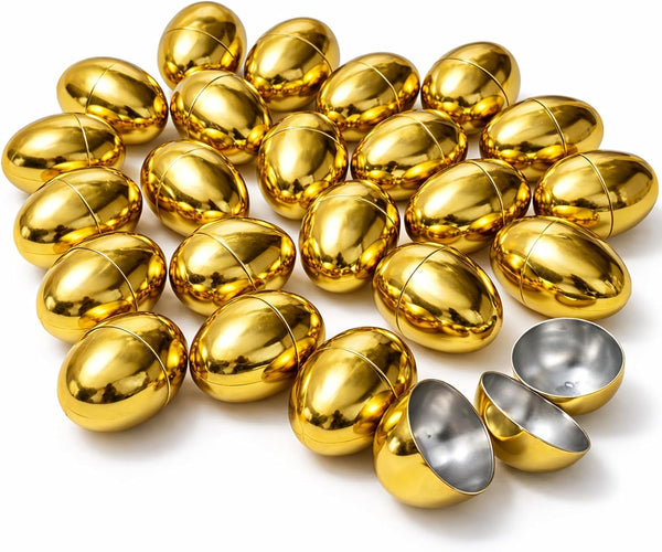 GiftExpress Gold Easter Eggs - 50 Piece Bulk 2.3" x 1.75" Golden