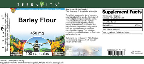 Terravita 450 (100 519127) Barley Flour - mg Capsules, ZIN: