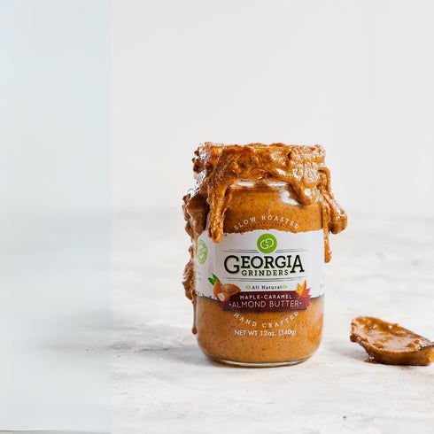 12 (2 Pack) Georgia Grinders Hazelnut & Maple-Caramel Almond Butter Gourmet Spread, Vegan Friendly, Non-GMO, No Added