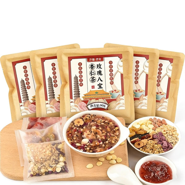 xapuo Rose Eight Treasures Almond Tea Mix, 5 Packs X 90g, Instant Brew,
