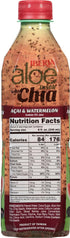 16.9 oz (Pack 8) Iberia Aloe Vera Drink With Aloe Pulp and Chia Seeds, Acai and Watermelon, fl