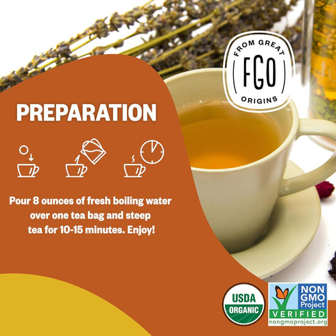 100 Count, Packaging (Pack 1) FGO Organic Turmeric Ginger Tea, Eco-Conscious Tea Bags, May Vary