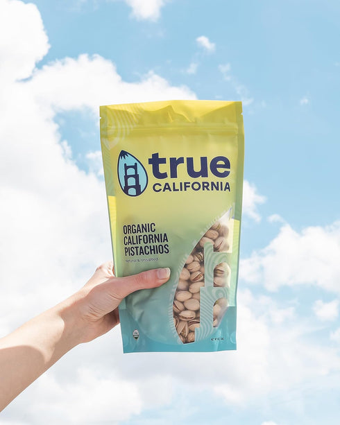 True California Organic Raw Pistachios (1 LB) In-Shell, No Salt, No Roast - Healthy Vegan Snacks