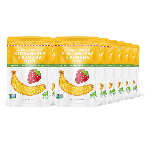 Natures Turn Freeze-Dried Strawberry Banana Crisps Healthy, Gluten-Free, Crispy & Delicious, Plant-Based