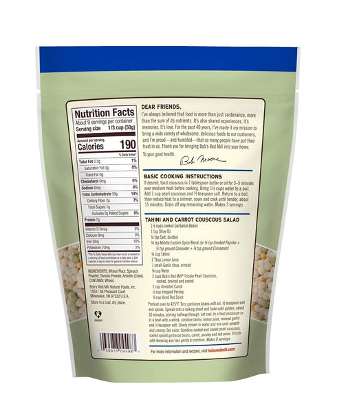 16 Oz (Pack 4) Bob's Red Mill Tri-Color Pearl Couscous