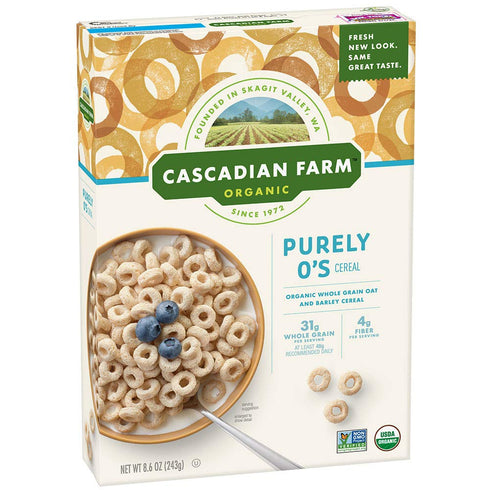 Cascadian Farm Organic Purely O's Cereal, 8.6-Ounce Boxes (Pack of 4)