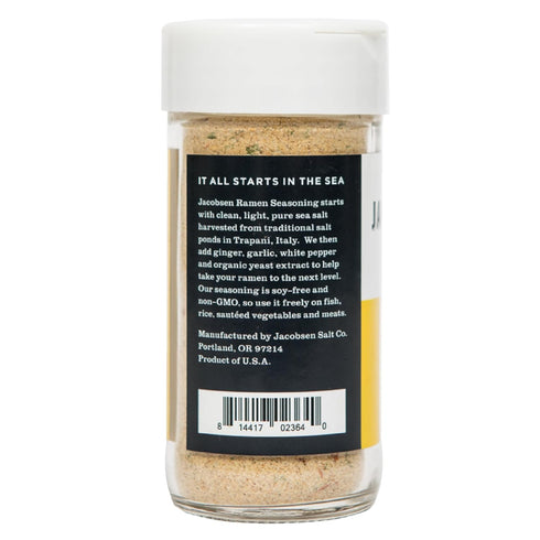Jacobsen Salt Co. Ramen Seasoning – Sea Salt Soy-Free, Gourmet Seasonings and Spices for Cooking, Made in USA, Real Salt Flakes, Umami Seasoning – 2.82oz
