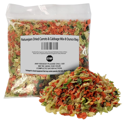 Naturejam Dried Carrots & Cabbage Mix-8 Ounce Bag-To Make Side Steamed Vegetables