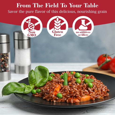 5Lbs Fusion Select Red Rice - Premium Quality Red Rice - Non-GMO Long Grain Rice, Naturally Without Gluten - Non-Sticky