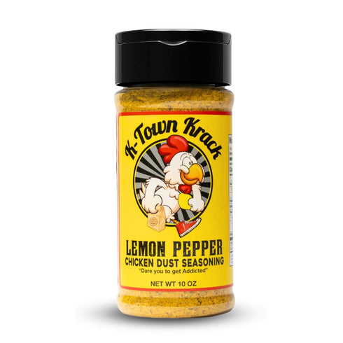 K-Town Krack Lemon Pepper Chicken Dust Seasoning, 10oz | All-Purpose Seasoning & BBQ Rub for Chicken, Beef, Pork