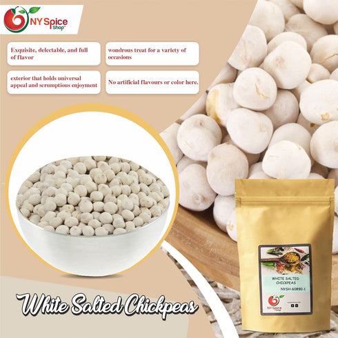 5 NY Spice Shop White Roasted Chickpeas - Pound Crispy Crunchy Dried Chickpeas Roasted - Bulk Healthy Snacks