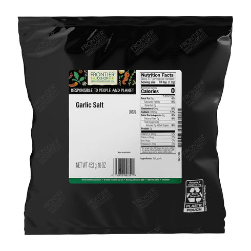 Frontier Co-op Garlic Salt with Parsley, 1lb Bulk Bag - Coarse Grind,